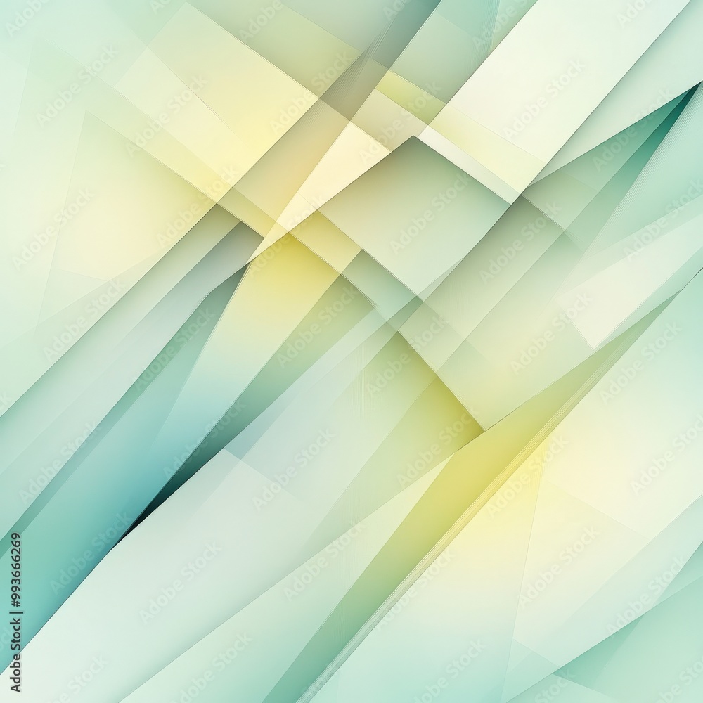 custom made wallpaper toronto digitalLight green and yellow geometric shapes forming a sharp and minimalistic