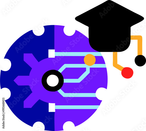 dame una imagen con concepto de, interigencia artificial en la educacion universitaria, icon