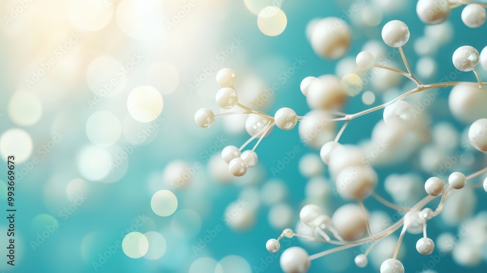 A serene soft focus bokeh background featuring delicate pearls on a calming blue backdrop, creating an elegant and dreamy atmosphere perfect for various artistic uses. A serene soft focus bokeh background featuring delicate pearls on a calming blue backdrop, creating an elegant and dreamy atmosphere perfect for various artistic uses.