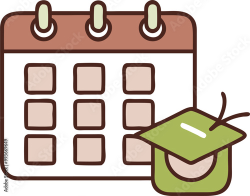 convenient schedule of classes, icon colored outline