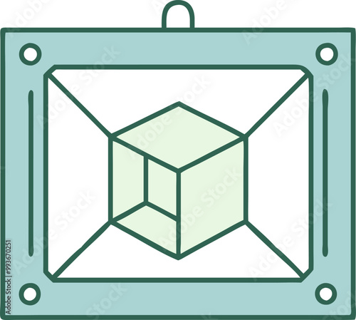 3d printing a picture frame, icon colored outline
