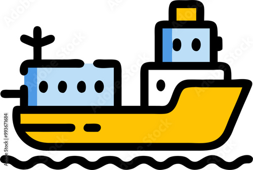 barco porta contenedores, icon broken line