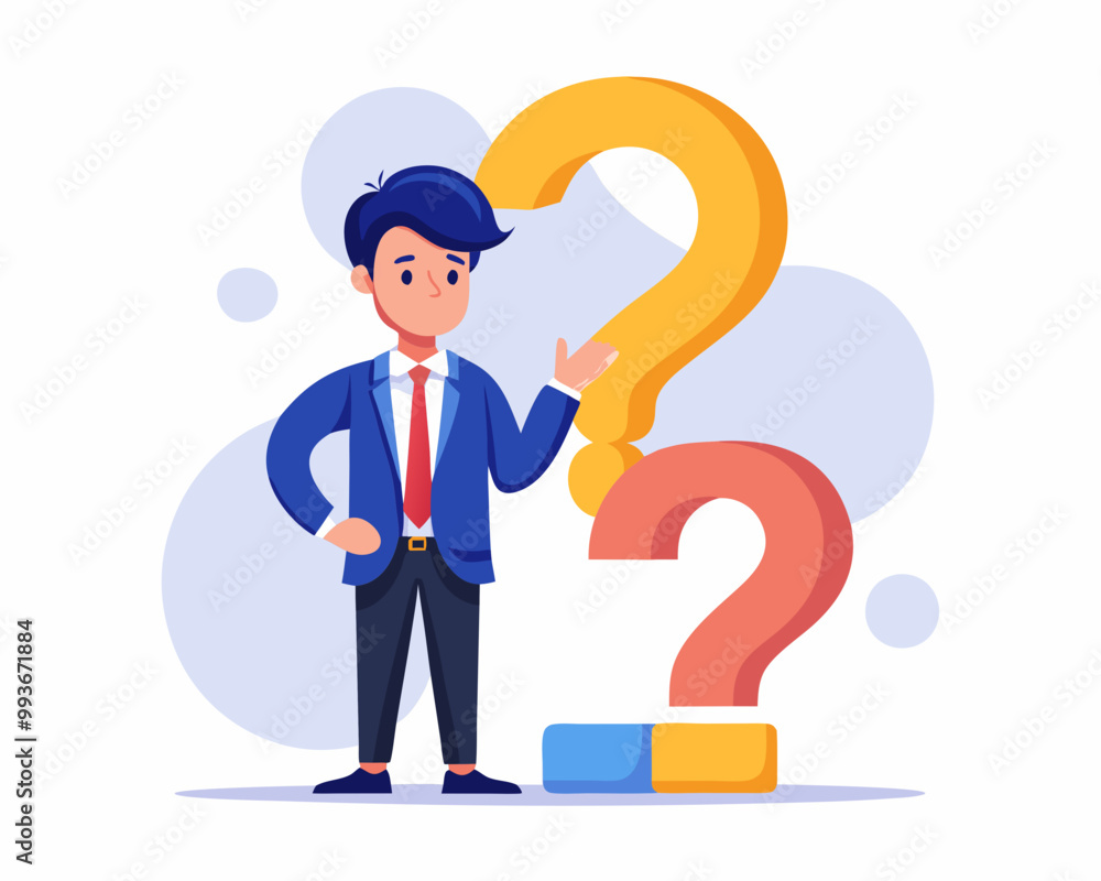 Ask questions for help or solution, confusion, doubt or query for answer and information, business discussion to solve problem concept, business people employee ask questions with question mark signs Ask questions for help or solution, confusion, doubt or query for answer and information, business discussion to solve problem concept, business people employee ask questions with question mark signs