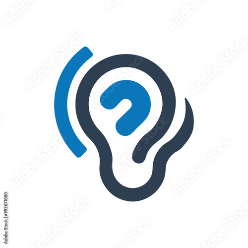 Listen Hearing Ear Vector Icon, Ear Hear Listen Vector Icon