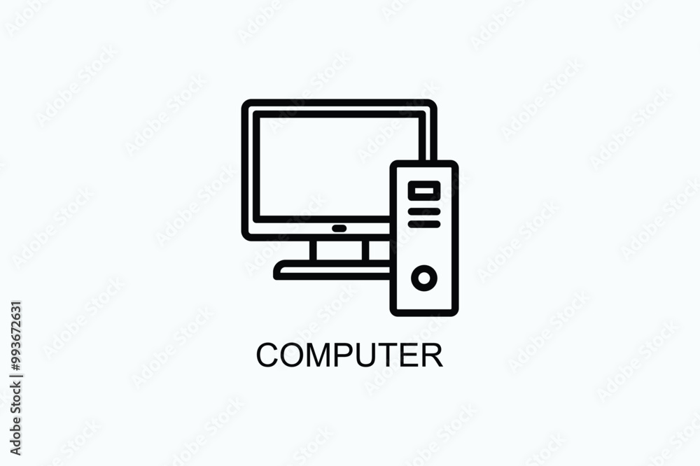 Computer Vector Icon Or Logo Illustration Computer Vector Icon Or Logo Illustration