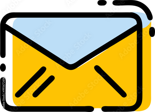 email, icon broken line