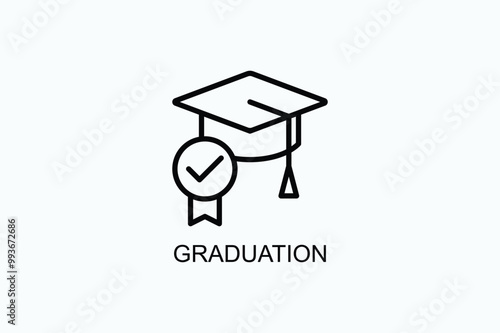 Graduation Vector Icon Or Logo Illustration