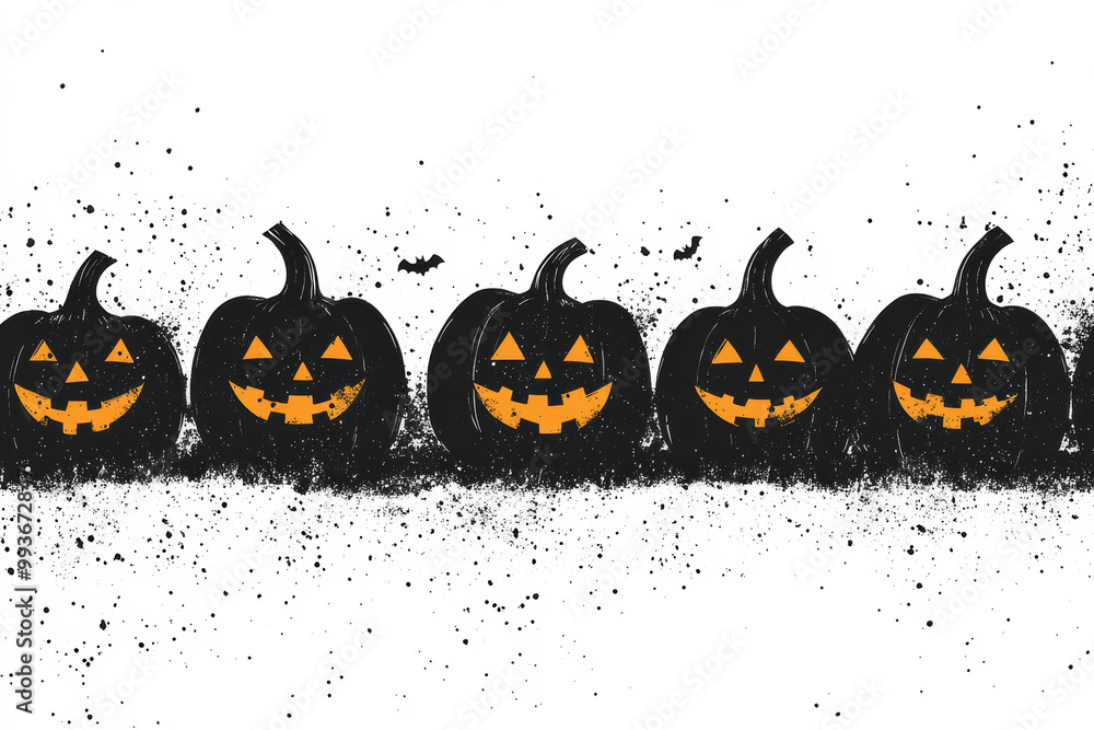 Banner Design Featuring Jack-o'-Lanterns Banner Design Featuring Jack-o'-Lanterns