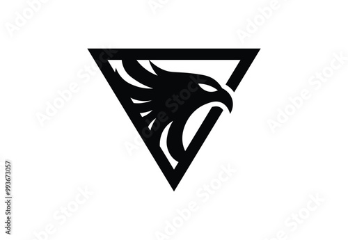 Bold Eagle Head Logo in Triangle