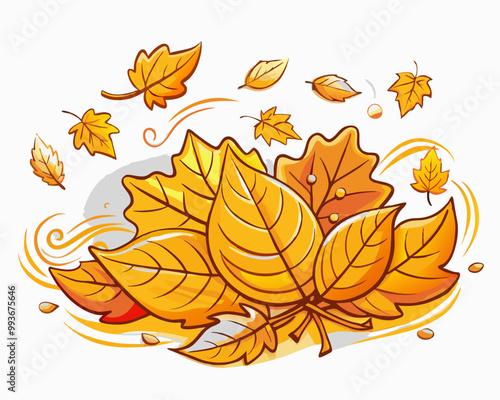 levitation of maple and oak autumn leaves on a white isolated background
