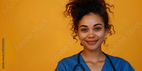 Smiling Nurse with Copy Space: A Portrait of Healthcare Professionals