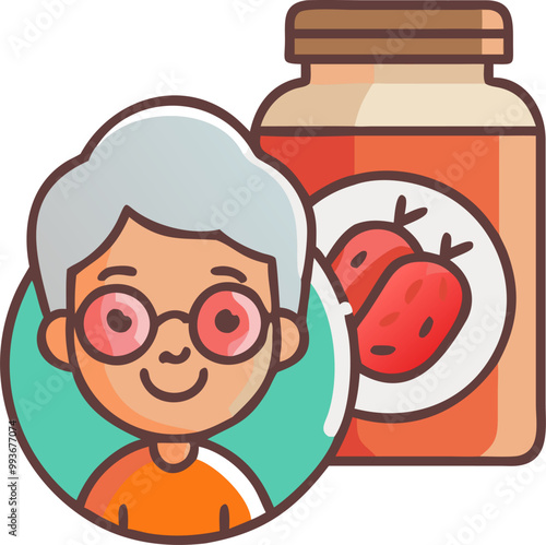 una abuela para un tarro de salsa, icon