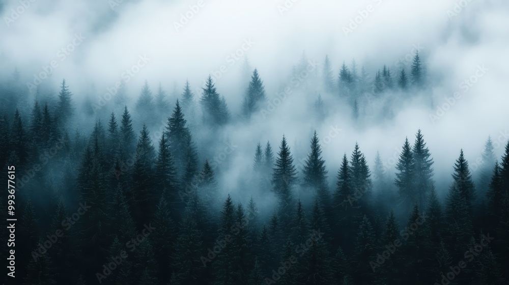 This image showcases a dark forest enshrouded in thick fog, imparting a sense of mystery and intrigue, creating a captivating and eerie atmosphere for viewers. This image showcases a dark forest enshrouded in thick fog, imparting a sense of mystery and intrigue, creating a captivating and eerie atmosphere for viewers.