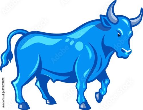 a blue shinny bull, icon