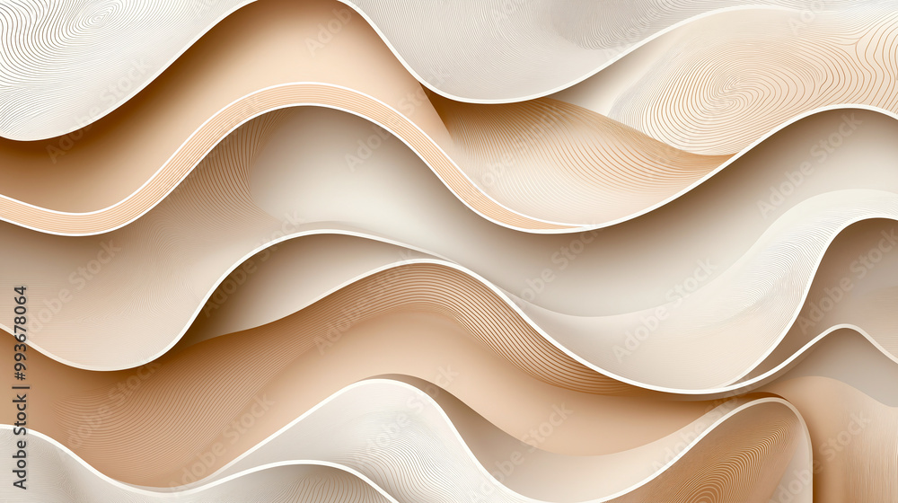 Delicate waves of soft beige and cream create soothing and elegant pattern, evoking sense of calm and tranquility. subtle swirls enhance visual appeal Delicate waves of soft beige and cream create soothing and elegant pattern, evoking sense of calm and tranquility. subtle swirls enhance visual appeal