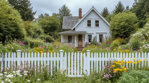 White House with a Garden Fence