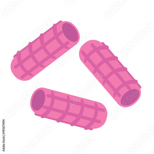 Curlers, thermal curlers. curlers pink color. vector of items for creating curls on hair