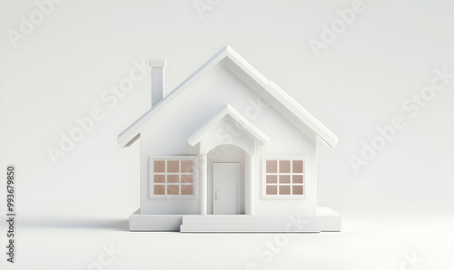 white houses. Real estate concept 3D illustration photo