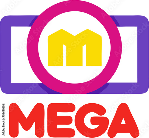 mega market company logo, icon