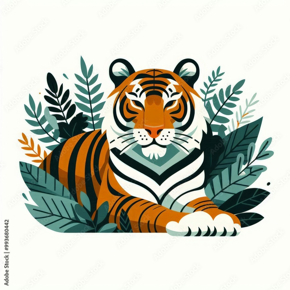 Obraz premium tiger on a white background