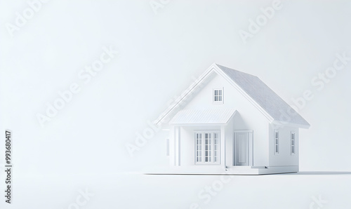 white houses. Real estate concept 3D illustration photo