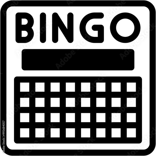 Vector Icon Bingo, Lottery, Bet, Bingo, Gambling, Gaming, Card, Check