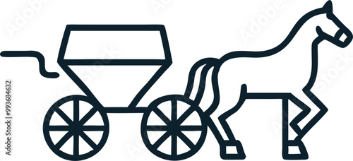 horse-drawn carriage, icon