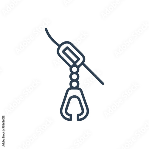 Zip line icon, Person Riding Zipline Icon