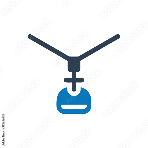 Zip line icon, Person Riding Zipline Icon