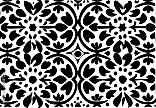 tooled leather seamless pattern floral, icon