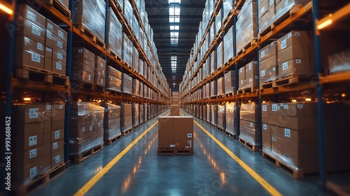 Workers managing parcels and inventory in a freight forwarding and logistics center