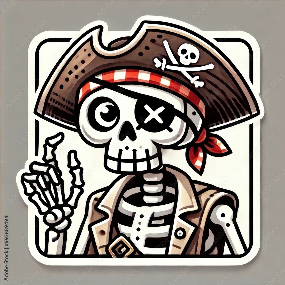 Fototapeta premium Skeleton pirate 
