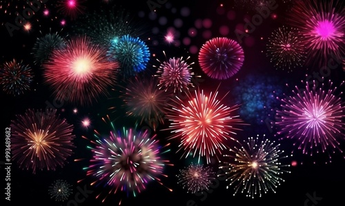 "New Year Fireworks Explosion: A Colorful Night of Celebration, Sparkle, and Light"