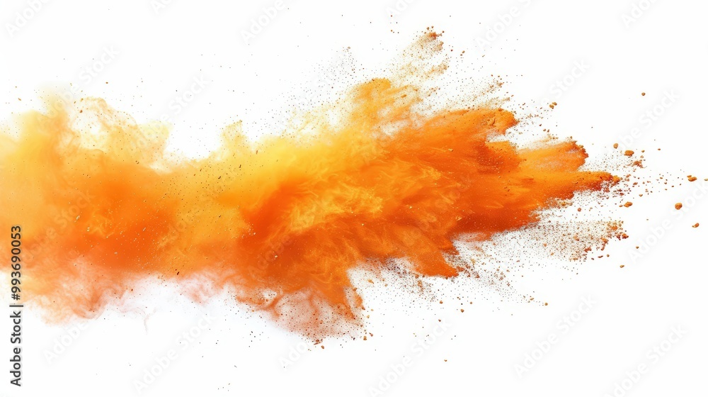 orange powder splash isolated on white background orange powder splash isolated on white background