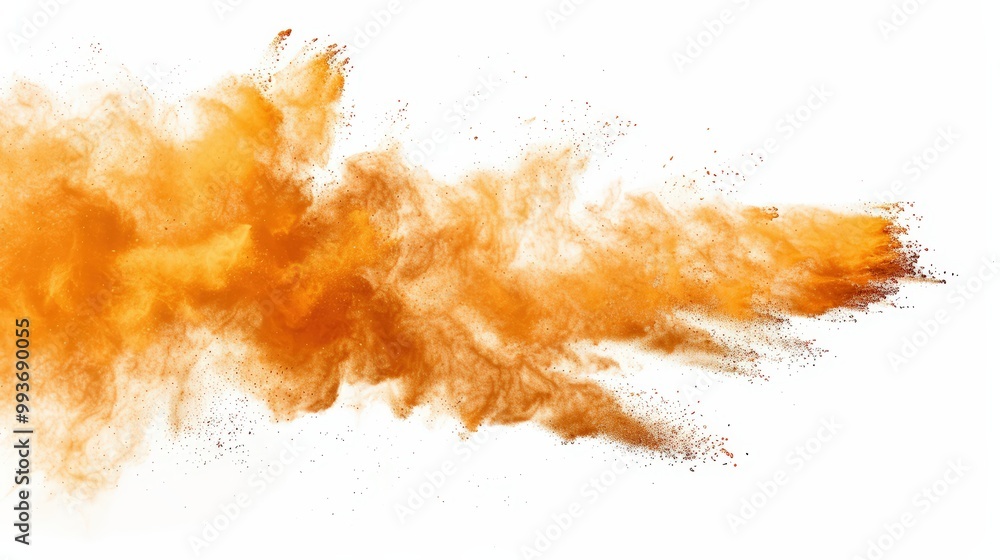 orange powder splash isolated on white background orange powder splash isolated on white background