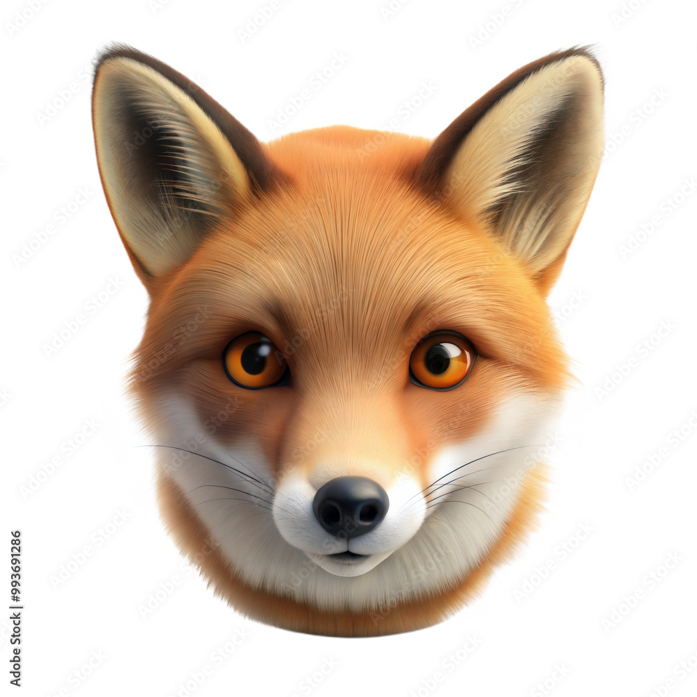 Fototapeta premium face of fox cute 3d illustration icon