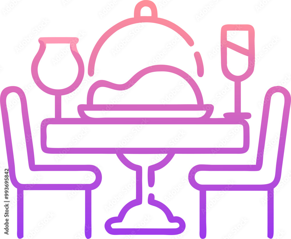 dinner at the restaurant, icon