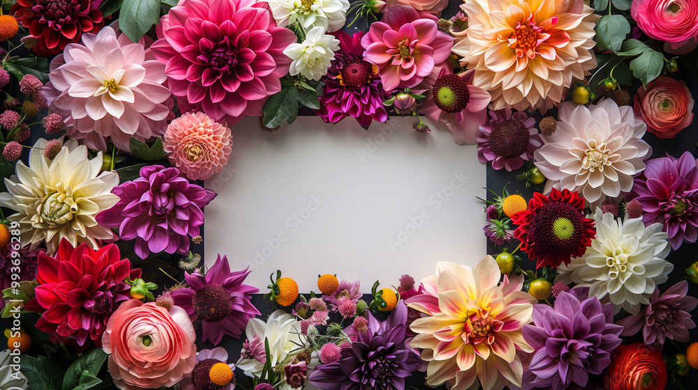 Flower frame with empty center Flower frame with empty center