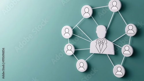 3D medical network map showing connections between different care providers, advanced healthcare system, global network,