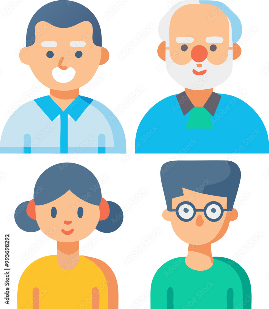 icon set material of people of various ages, icon icon set material of people of various ages, icon