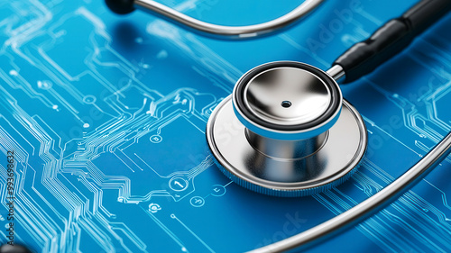 Close-up of a medical device connected to a secure healthcare network, ensuring reliable patient data transmission, modern care system,