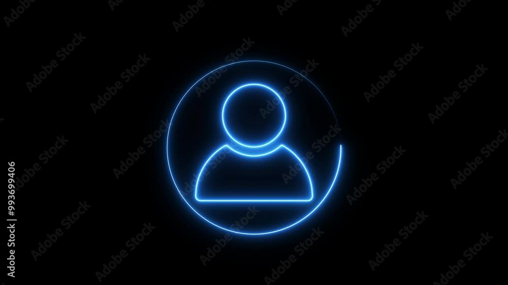 Neon glowing user icon. neon profile icon. avatar user profile icons Neon glowing user icon. neon profile icon. avatar user profile icons
