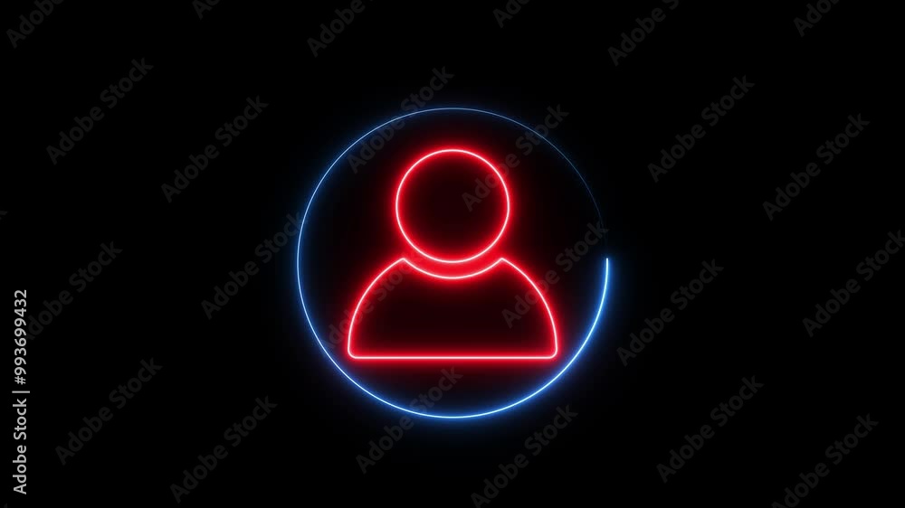 Neon glowing user icon. neon profile icon. avatar user profile icons Neon glowing user icon. neon profile icon. avatar user profile icons