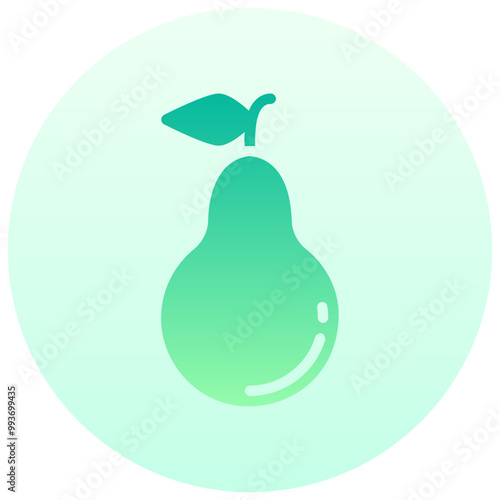 pear round gradient vector icon