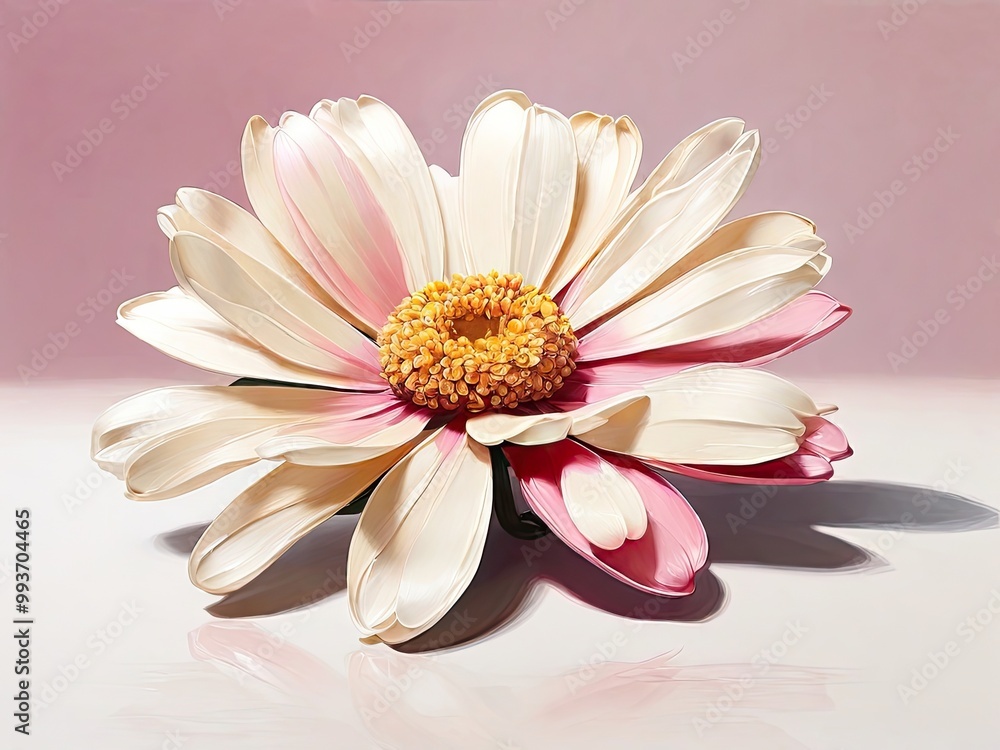 Fototapeta premium Pink gerbera daisy, nature's beauty in bloom, isolated on white background