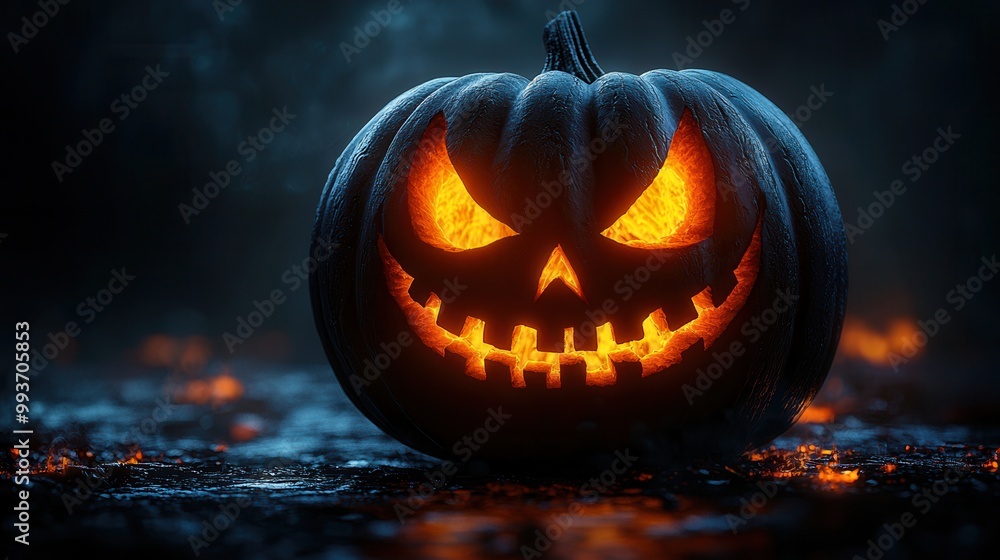 Spooky Halloween Pumpkin with Eerie Glow Spooky Halloween Pumpkin with Eerie Glow