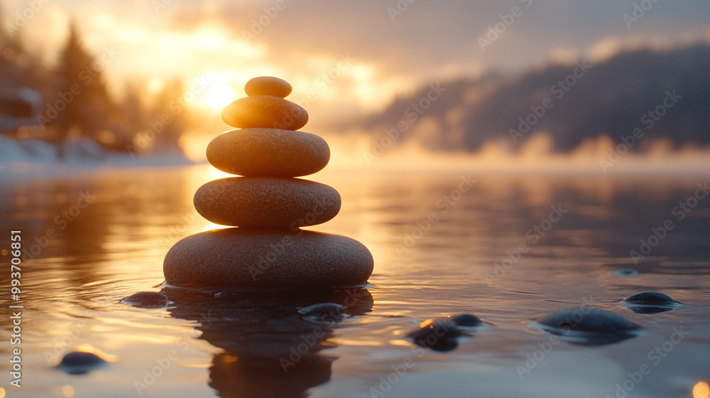 smooth zen stones against a serene background, symbolizing inner peace, meditation, mindfulness, harmony, and stability. Represents calmness, concentration, and spiritual balance smooth zen stones against a serene background, symbolizing inner peace, meditation, mindfulness, harmony, and stability. Represents calmness, concentration, and spiritual balance