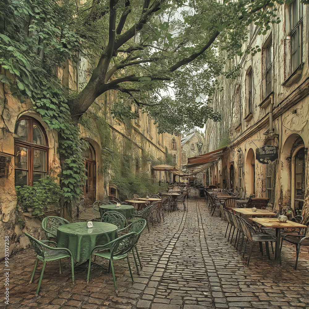 Fototapeta premium old street in the town