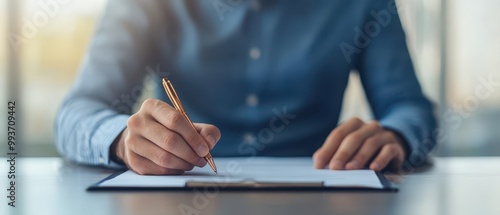 HR Manager Reviewing Documents at a Desk