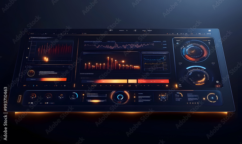 Fototapeta premium Futuristic Stock Market Chart with Glowing Data or Dynamic Financial Timeline for graphic background